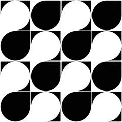 Seamless black and white geometric pattern. Vector Illustration.