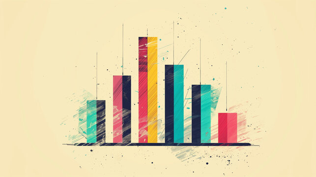 Graphical visualization of numerical data using hand-crafted bar charts.