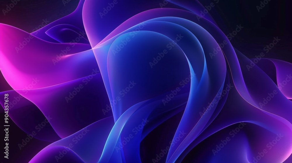 Poster abstract colorful background illuminated with colorful neon lights. glowing curve. simple wallpaper 