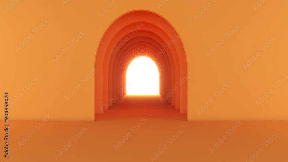Poster concept of path to destination,ladder to success,3d rendering