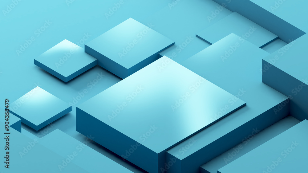 Poster abstract geometric background shapes colour square in relief, both high and low ,science and technol
