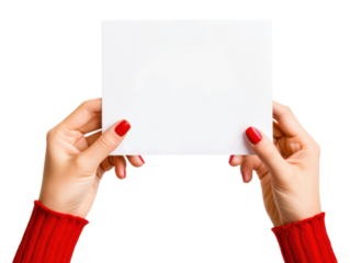 PNG Christmas holding paper hand.