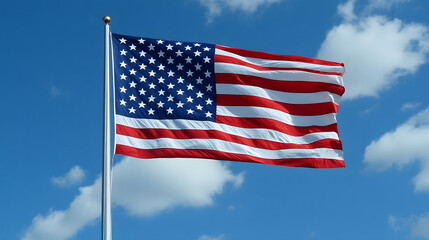 Fototapeta premium American flag on sky