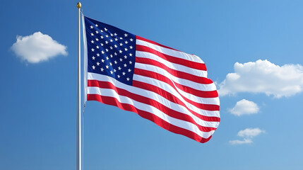 Fototapeta premium american flag waving in the wind