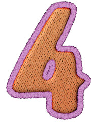 Number Playful Patchwork Alphabet stitched craft letter 4