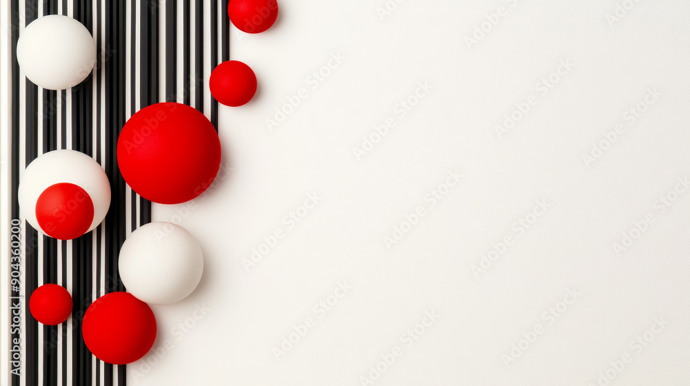 Poster abstract black friday background with simple black lines and red circles on a light grey gradient, e
