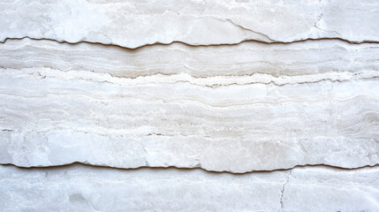Obraz premium Detailed shot of white travertine stone with natural pitting and light streaks of grey 