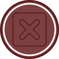 Cross Vector Line Double Circle Maroon