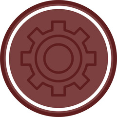 Setting Vector Line Double Circle Maroon