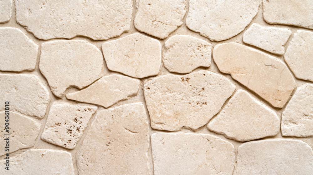 Aufkleber top view of a textured limestone background with subtle beige tones and fossil imprints, ideal for b