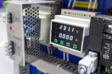 Fototapeta premium Scientific and technological equipment, display screens for research and design results