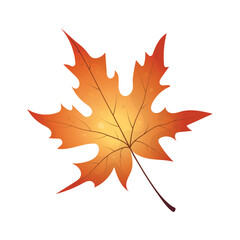 Realistic vector illustration of autumn leaf on white background. Leaf for fall designs, postcards, icons, banners, backgrounds, packaging, wallpapers, paper. 