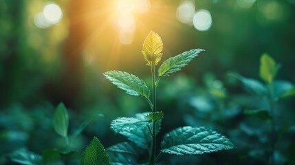 Inspirational quote surrounded by lush greenery in a sunlit forest