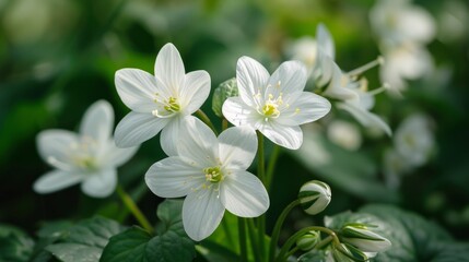 Fototapeta premium Delicate white flowers blooming in my garden during springtime