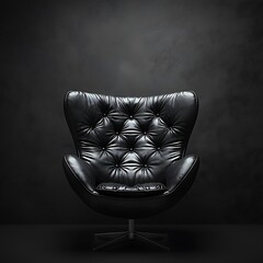 black leather armchair with background