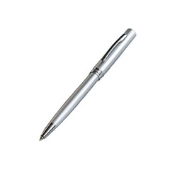 New stylish silver pen isolated on transparent background