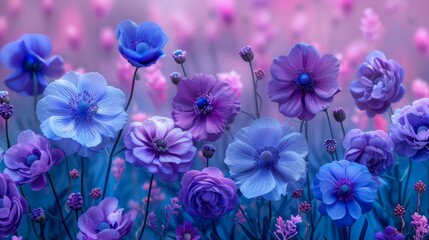 Elongated purple flowers blooming in vibrant garden during springtime