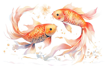 Fototapeta premium PNG Koi fish goldfish animal pomacentridae.