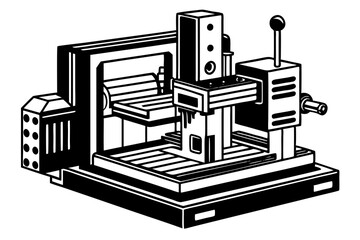 CNC Milling Machine vector illustration