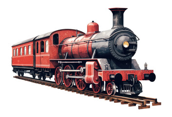 Naklejka premium PNG Train illustration locomotive vehicle railway.