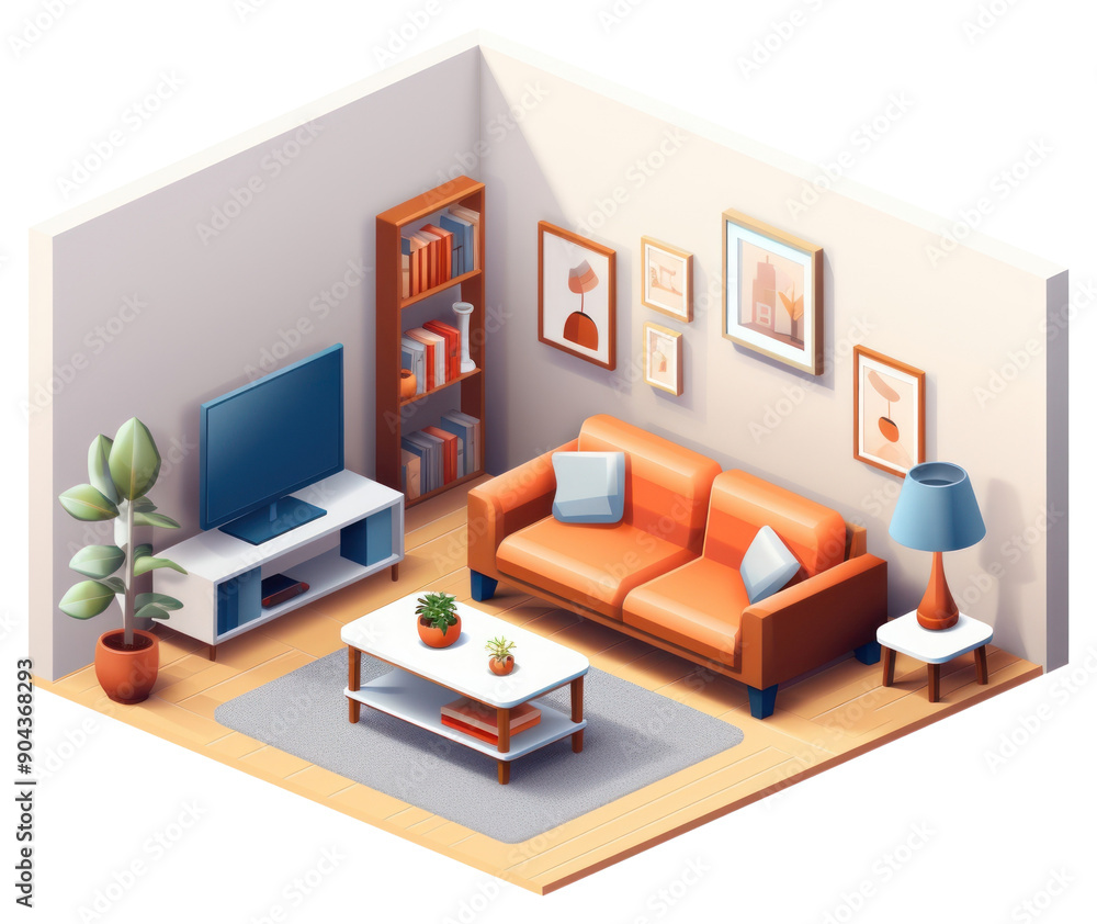 Sticker png room architecture furniture cartoon.