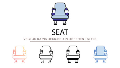 Seat icon design with white background stock illustration