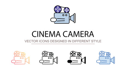 Cinema Camera icon design with white background stock illustration