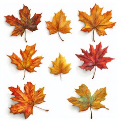 Fototapeta premium set of Fall Leaves