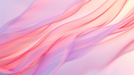 Fototapeta premium Abstract background wavy soft textured fabric layers pastel pink