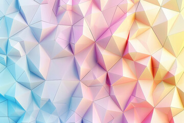 A colorful pastel color abstract background with triangles and squares, polygon texture