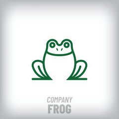 Unique linear frog modern logo. Corporate company and ecology-nature icon. vector