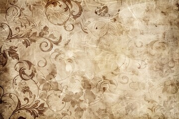 Obraz premium This wallpaper has a floral victorian pattern and is vintage shabby chic in style