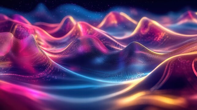 Digital representation of volumetric waves, fluid dynamics concept