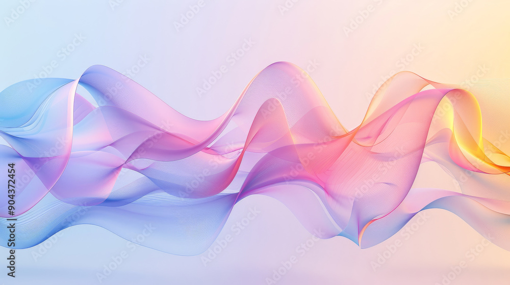 Aufkleber abstract background wavy soft textured layers pastel gradient color