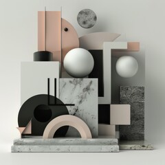 3D figures abstract in all colors