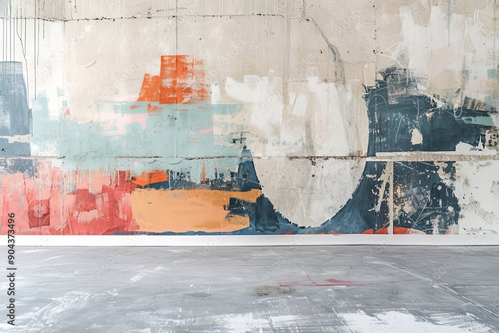Poster closeup of colorful urban wall texture. modern pattern for wallpaper design. abstract open compositi