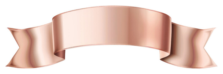 PNG  Elegant rose gold ribbon banner