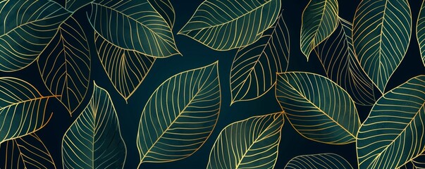 Blue abstract art background with tropical leaves. Suitable for packaging, wallpaper, interior decor, print and packaging design