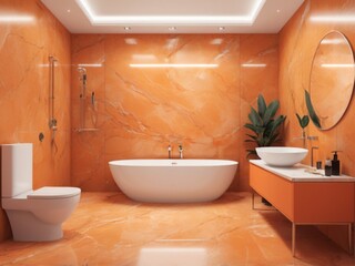 Luxury Marble Bathroom Interior ideas generative ai