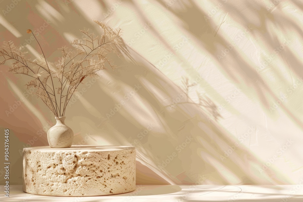 Poster a minimal abstract background featuring light and intricate shadows from the window and plantation o