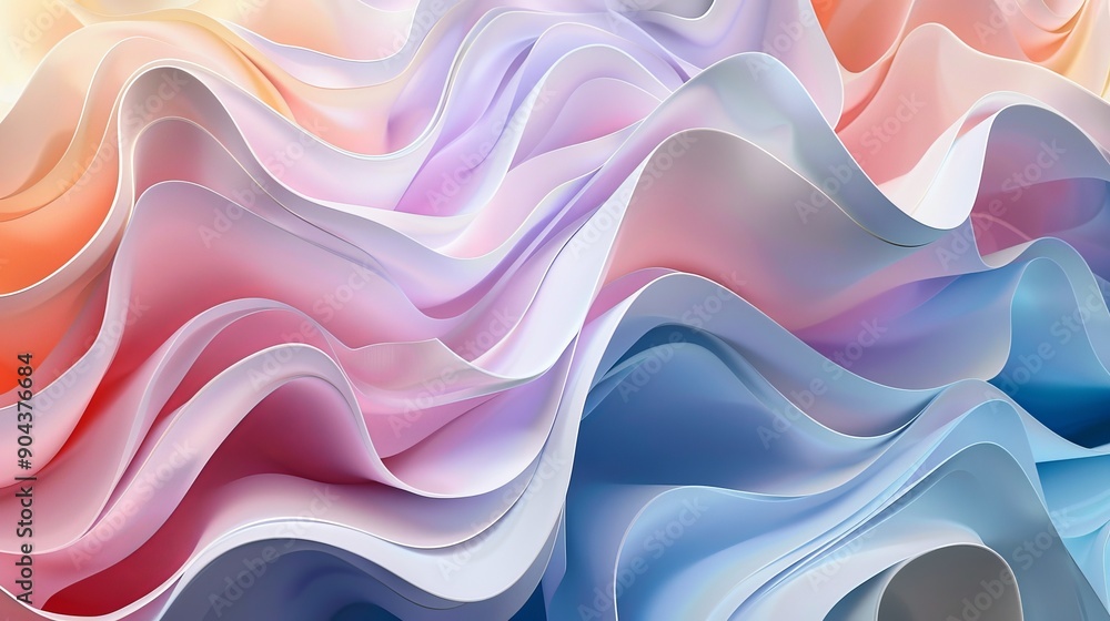 Poster abstract background with pastel waves in gradient colors. ideal for app or product design.