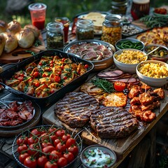 Grilled chicken and vegetables on a plate