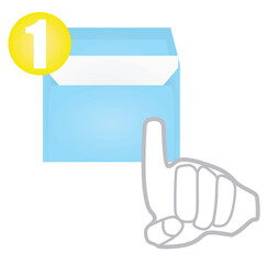 Click on e mail. vector