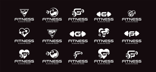 Everyday sports and fitness logo design templates, a collection of fitness logos with a futuristic style.