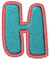 Uppercase Playful Patchwork Alphabet stitched craft letter H