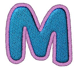 Uppercase Playful Patchwork Alphabet stitched craft letter M