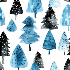 The seamless pattern is made from watercolors and has a hand drawn illustration isolated on a white background.