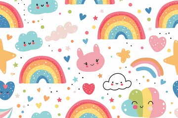Playful Scandinavian Design: Pastel Rainbows, Stars, and Cute Characters

