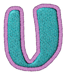 Uppercase Playful Patchwork Alphabet stitched craft letter U