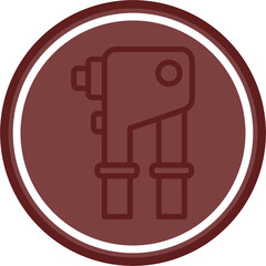 Fototapeta premium Riveter Vector Line Double Circle Maroon